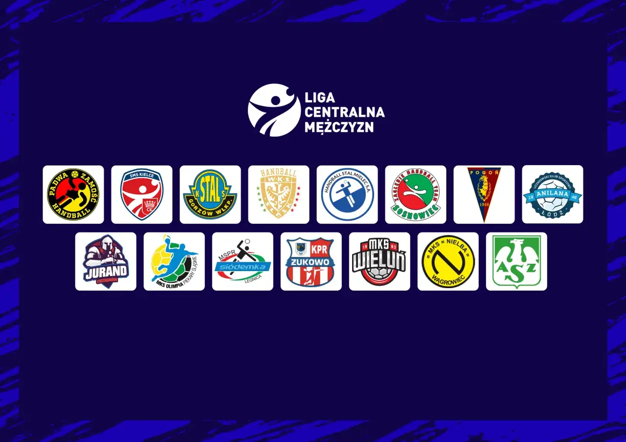 Loga drużyn pierwszej ligi piłki ręcznej: Padwa Zamość, SMS Kielce, Stal Gorzów, Jurand Ciechanów, MKS Olimpia Piekary Śląskie, Stal Mielec, SPR Sosnowiec, Pogoń, Anilana Łódź, SPR Lublin, KPR Zukowo, MKS Wieluń, MKS Nielba Wągrowiec, ASZ.